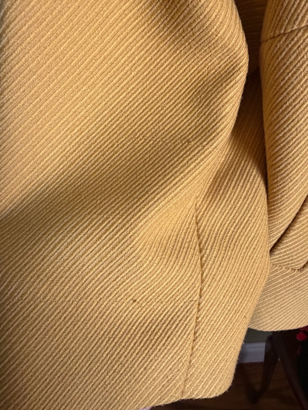 Laura Petites Cropped Peacoat Jacket in Mustard - Picture 9 of 12